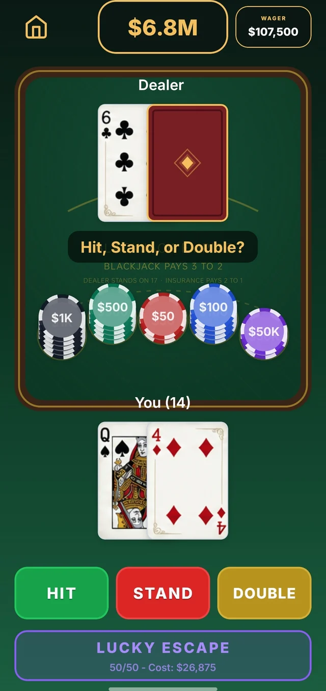 Blackjack Empire table screenshot